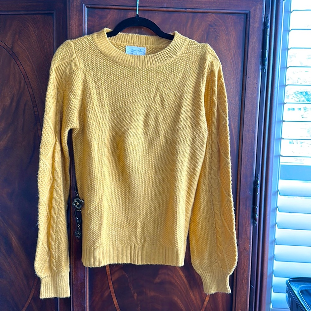 Gold cable detail sweater